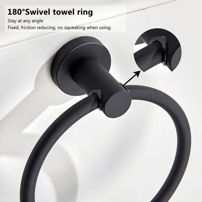 AGREON Stainless Steel Towel Ring, Hand Towel Holder, Bath Towel Holder Hand Towel Ring, Removable Wall Mounted Towel Hanger Hand Towel Holder for Bathroom - Image 4