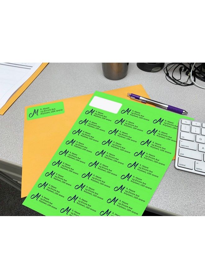 Blank Labels Fluorescent Blue Mailing Labels From Blank Labels 25 8" X 1" (2.625 X 1) 30 Labels Per Sheet 100 Sheets - Image 5