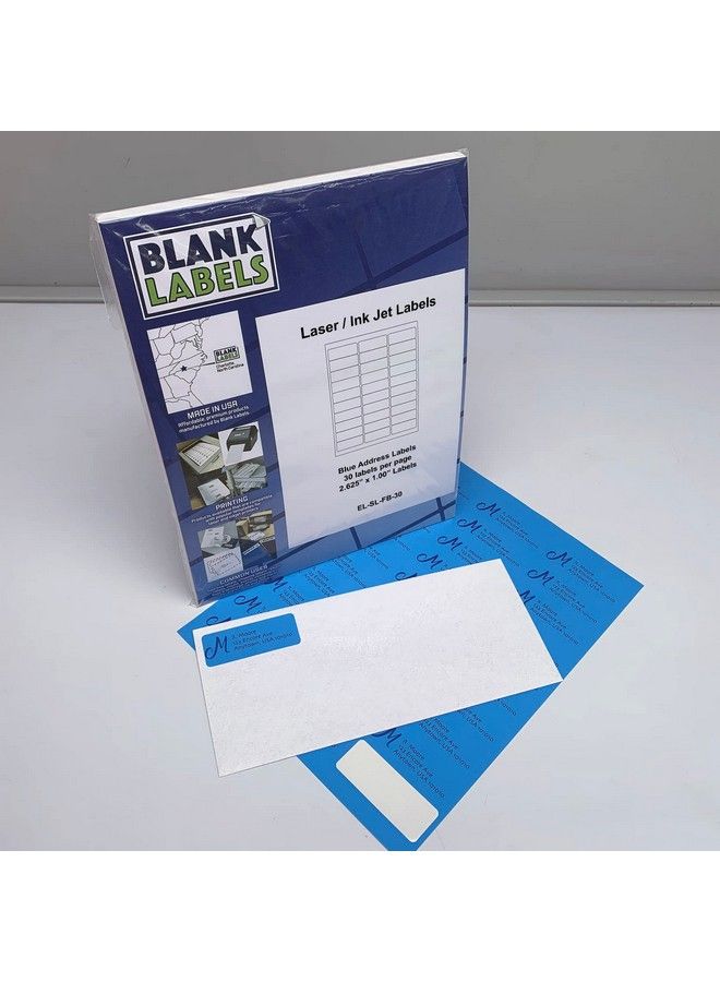 Blank Labels Fluorescent Blue Mailing Labels From Blank Labels 25 8" X 1" (2.625 X 1) 30 Labels Per Sheet 100 Sheets - Image 3