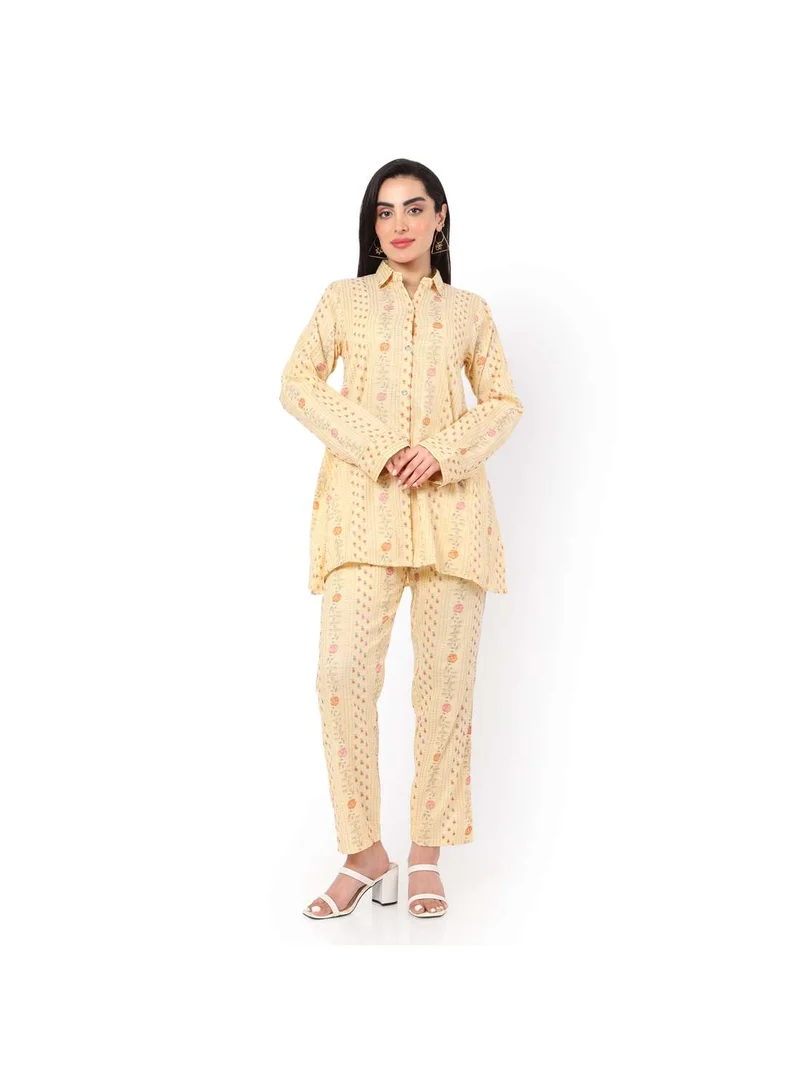 HANA & SARA PRINTED VISCOSE FORMAL ELEGANT CO-ORD SET FOR WOMENS ARABIC KAFTAN JALABIYA