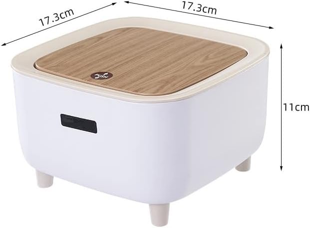 KEYOZA Desktop Mini Trash Bin Cute Mini Trash Can with Lid Countertop Garbage Storage Bucket Wastebasket Small Waste Bin for Desk Car Office Kitchen White - Image 4