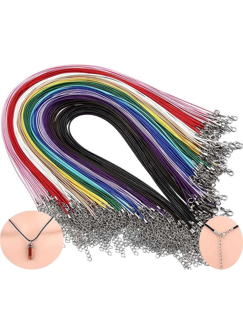 DIY Crafts DIY Crafts 5 Pcs Total Qty, Multi Color, Waxed Necklace Cord Bulk for Jewelry Making,Necklace Rope String with Clasp for DIY Bracelet Pe (5 Pcs Total Qty, Multi Color)  - Image 1