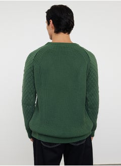 trendyol Khaki Regular Crew Neck Textured Knitwear Sweater TMNAW20KZ0020  - Image 5