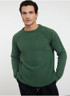 trendyol Khaki Regular Crew Neck Textured Knitwear Sweater TMNAW20KZ0020  - Image 1