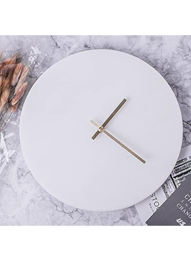 Bliss Vie - BLISS VIE Marble clock, wall/table clock decorative elegant design for bedroom study room office (White-round) - Image 1