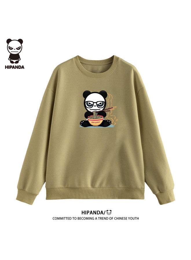 Hipanda o Panda Uni Hoodie Autumn Trendy Fashion Printed Loose Casual Top Men White XL - Image 5