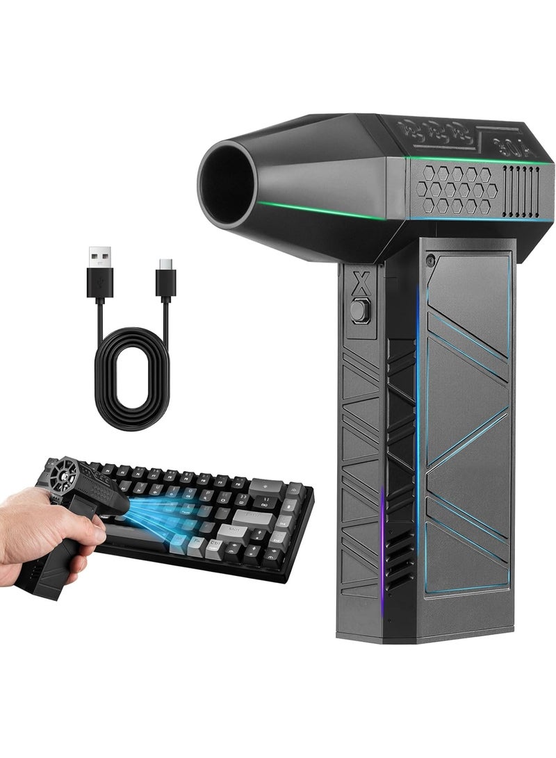 Beauenty Compressed Air Duster 130000RPM Cordless Violent Turbo Fan Blower, 3-Speed Adjustable Electric Air Duster Rechargeable, Mini Compressor Air Blower for Car, House, Computer, Keyboard Cleaner - Image 1