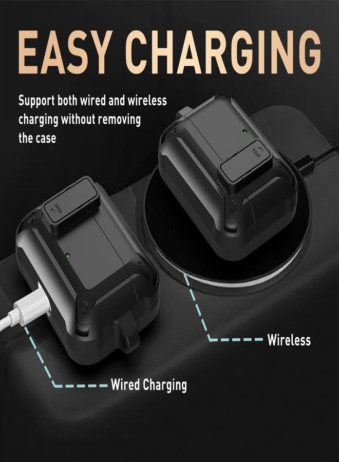 OTOPO Compatible with JBL Vibe 200TWS/JBL Vibe Beam Case Cover Lock Clip with Cleaner Kit,Cool Protective Cover Men Women with Carabiner for JBL Vibe Beam 2 Charging Case - Black - Image 5