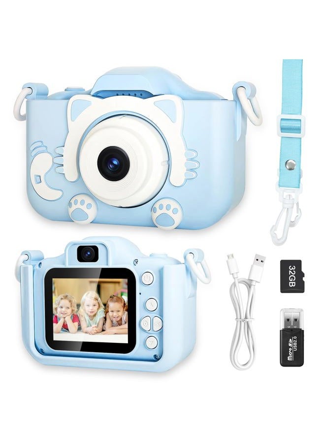 SUPERUS Children's Camera for 3-12 Years, HD Digital Kids Selfie Camera, Christmas Birthday Gifts for Girls and Boys - 32G SD Card Included (Blue) - Image 1