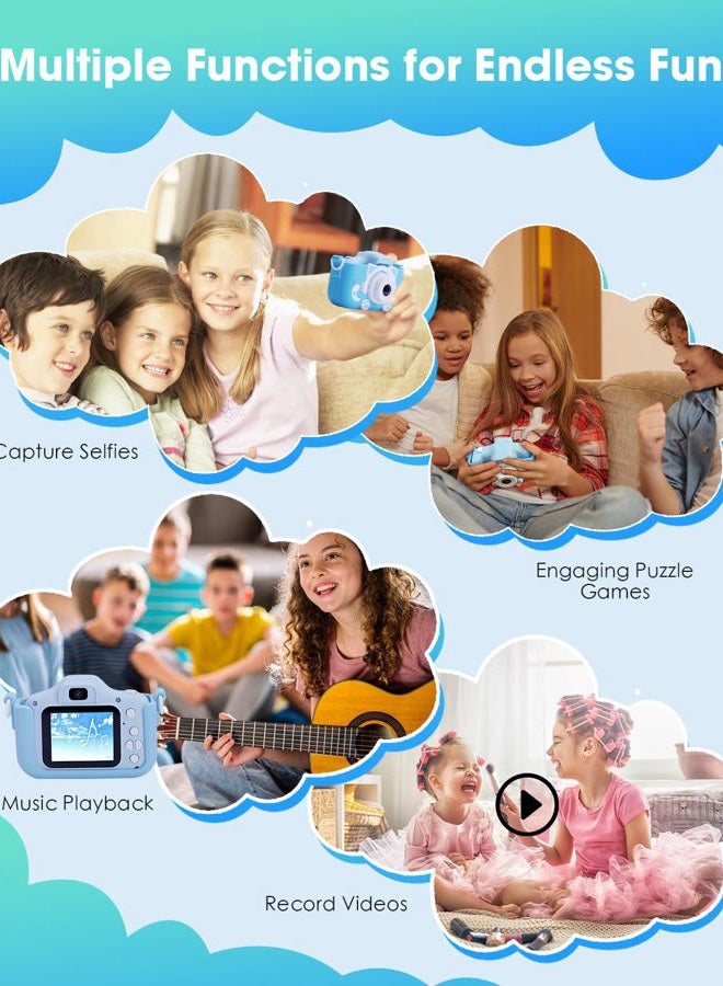 SUPERUS Children's Camera for 3-12 Years, HD Digital Kids Selfie Camera, Christmas Birthday Gifts for Girls and Boys - 32G SD Card Included (Blue) - Image 3