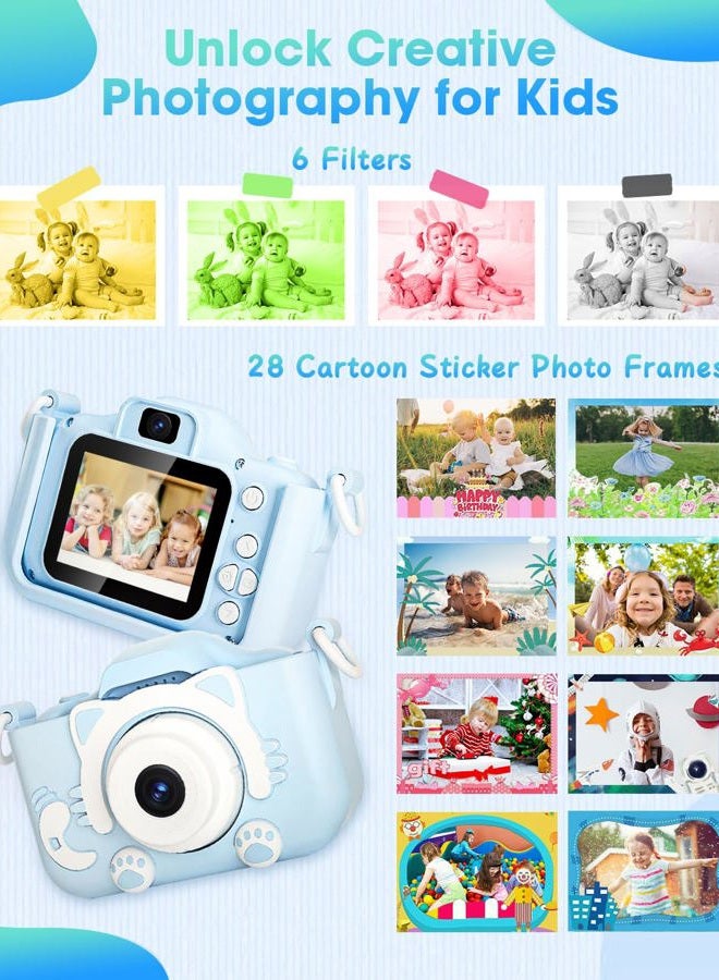 SUPERUS Children's Camera for 3-12 Years, HD Digital Kids Selfie Camera, Christmas Birthday Gifts for Girls and Boys - 32G SD Card Included (Blue) - Image 5