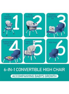 Baby High Chair Adjustable Feeding Chair Toddle Dining Booster Chair Toddler with Safety Belt and Removable Tray 2 in 1 table and chair set - pzsku/Z73CB395D3F7856E364B6Z/45/_/1736750998/60d9d9b3-3adf-435c-8ba0-30d91b0135e4