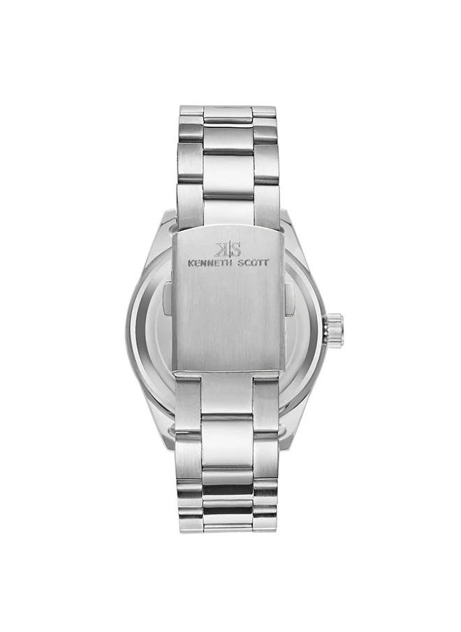 كينيث سكوت Kenneth Scott Men's Silver Dial Analog Watch - K23024-SBSS