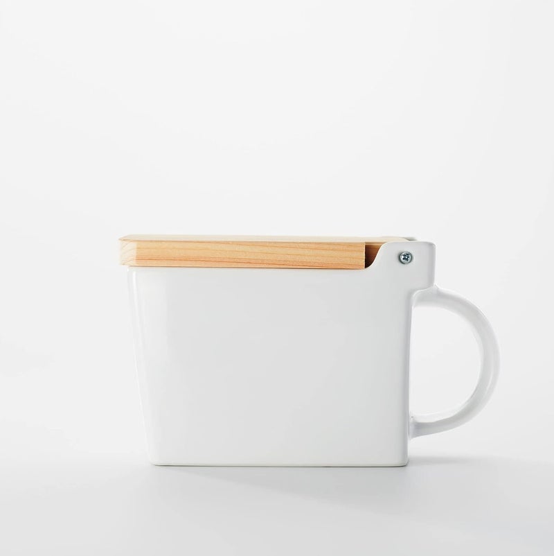 ZERO JAPAN(ã‚¼ãƒ­ã‚¸ãƒ£ãƒ‘ãƒ³) Bee House Premium Salt Box with Hinoki Lid - Container for Sea Salt and Spices - Elegant Cellar for Kitchen Countertop - White, 16 oz - Image 1