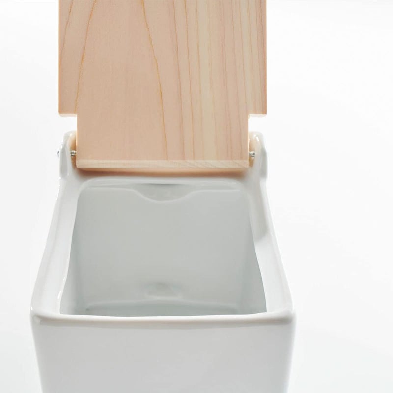ZERO JAPAN(ã‚¼ãƒ­ã‚¸ãƒ£ãƒ‘ãƒ³) Bee House Premium Salt Box with Hinoki Lid - Container for Sea Salt and Spices - Elegant Cellar for Kitchen Countertop - White, 16 oz - Image 5