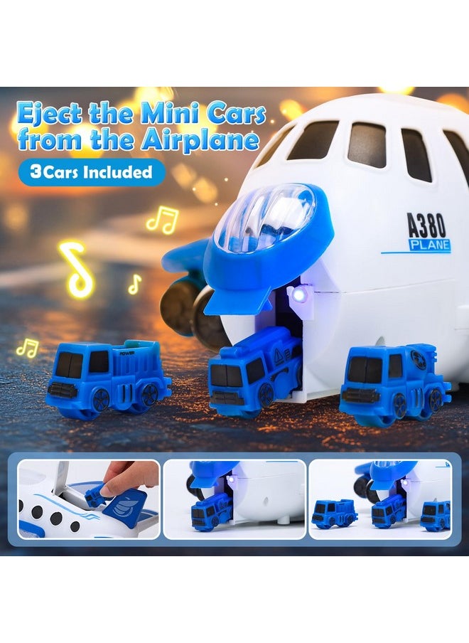 HOLYFUN HOLYFUN Toddler Airplane Toys with Mini Cars, Kids Music Toy Plane with Sounds and Lights for 3,4,5 Year Olds Boys and Girls  - Image 2