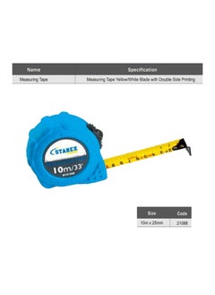 Starex Starex Measuring Tape 10mx25mm Grey Rubber Double Side Print Blad D/Blister 