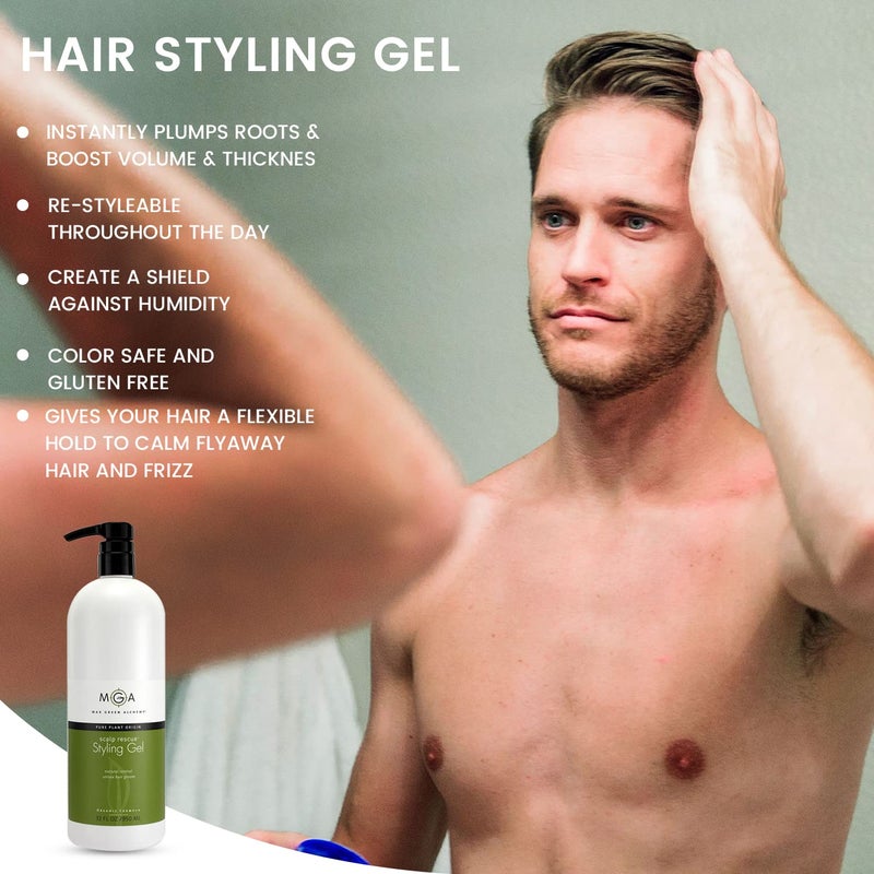 Max Green Alchemy MGA Vegan Hair Styling Gel - Scalp Rescue Organic Formula for Flexible & Natural Hair Style | Curly Hair Products for Men & Women Provides Frizz Control | Alcohol Free & Color Safe Hair Gel | 32 Fl Oz - Image 4