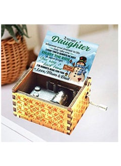Music Box Customized Vintage Carving Exquisite Color Painting Drop Adhesive Printing And Logo Wooden Hand Music Box-Color:15-Dimensions:6.4*5.2*4.2cm
