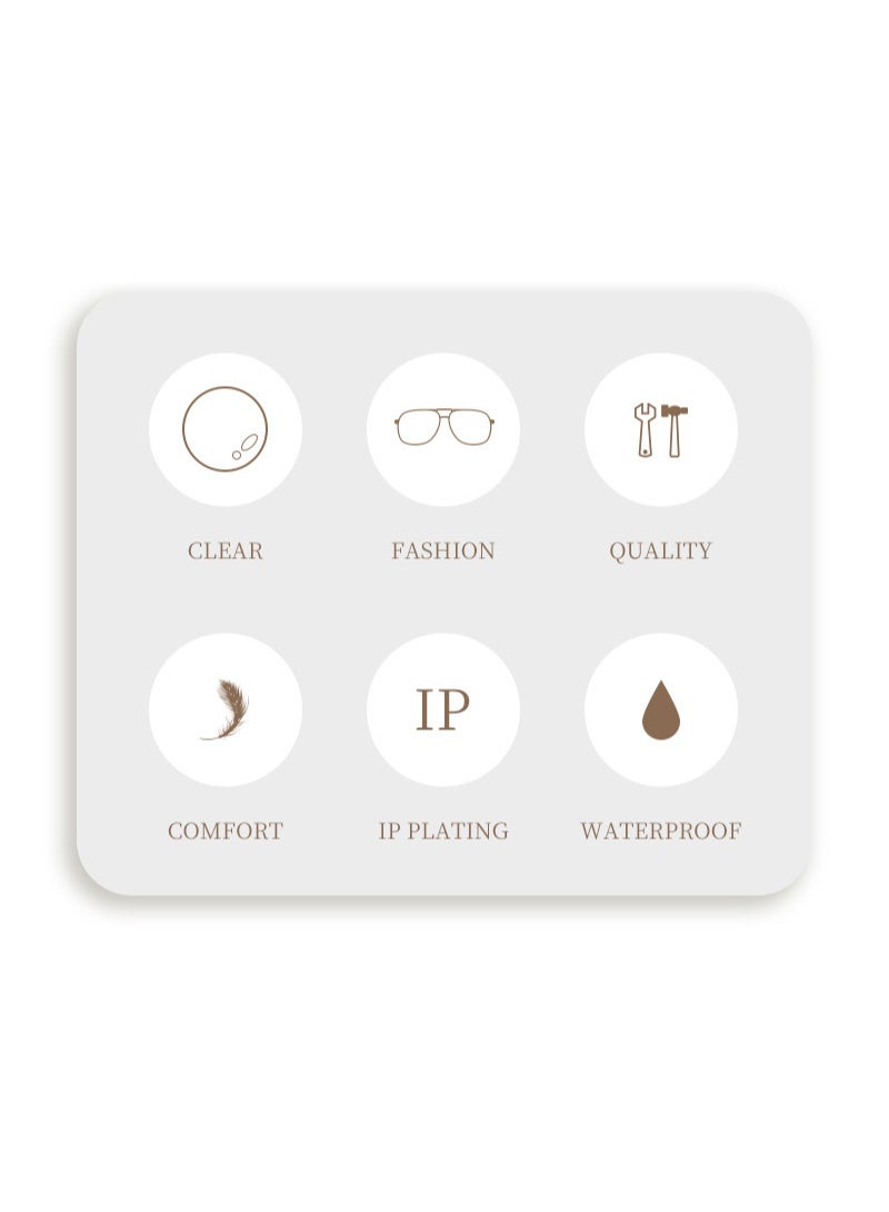 ZESITH New Cut Edge Rimless Glasses, Round Metal Anti Blue Light Myopia Eyeglasses, Premium Plain Glasses - Black Gold C1 - Image 3