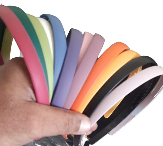 Starlinks Simple Fancy Plastic Elastic Hair Bands Wavy Hair Comb Black Brown Headband Teeth Comb Shine Matte Hairband Hoop Hair Accessories For Girls, Women (Size- 12.0 mm, Set Of 12) - Image 1