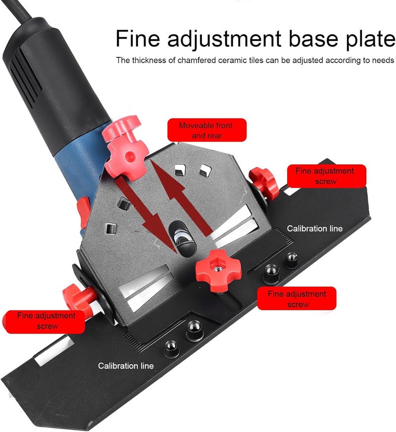 ZJchao 45-Degree Ceramic Tile Chamfering Machine Tool Compatible with 115mm & 125mm Angle Grinders for Stone, Porcelain, and Floor Tile Beveling (Red Screw & Nut) - Image 4