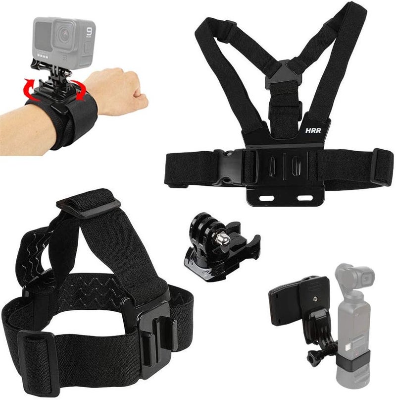 پيلكينج طقم إكسسوارات لـ DJI Osmo Pocket 2، حامل حزام رأس سريع التحرير جديد + حزام صدر + مشبك حقيبة ظهر + حزام معصم دوار 360 درجة - Image 3