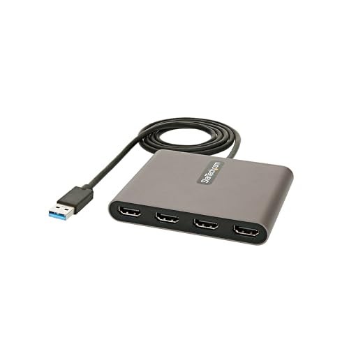 StarTech.com USB 3.0 to Quad HDMI Adapter, USB to 4x HDMI Monitor Converter for Windows, TAA (no support for macOS/ChromeOS/Linux) - Image 1