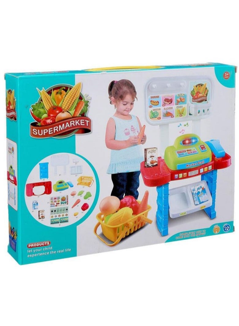 Kids' Supermarket – With lights and music, a world of fun and learning is within your child's reach!  Let your child experience shopping and selling just like in a real supermarket! Suitable for children aged 3 and up. The perfect gift for children who love imaginative play! - Image 2