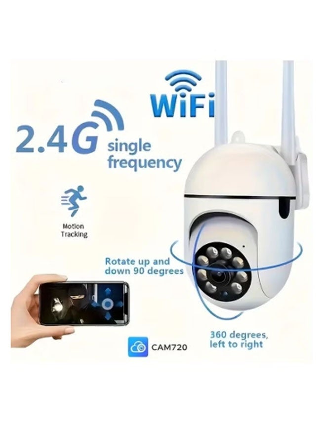 Neutral High-definition Smart Security Camera (without memory card) Wireless Wi-Fi Pan-Tilt Zoom Colour Night Vision Two-Way Audio Motion Detection Suitable for Indoor/Outdoor Use (White) - Image 4