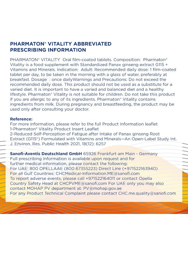 Pharmaton Vitality Tablet 100's - Image 5