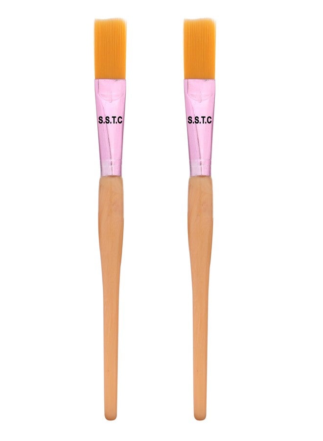 S.S.T.C Face Pack/Mask Brush with Soft Bristle | Brush Applicator Tool for Face | Perfect for Clay, Gel and Cream Face Masks (Pink, Pakc of 2) - Image 1