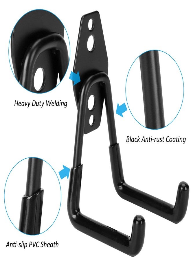 Suprom 6 Pack Garage Hooks Heavy Duty - Supports 100 lbs, Utility Steel Garage Hanger & Organizer for Organizing Garden Lawn Tools, Ladders, Garden Hose, Digging Shovel, Bikes, Ropes - Image 3