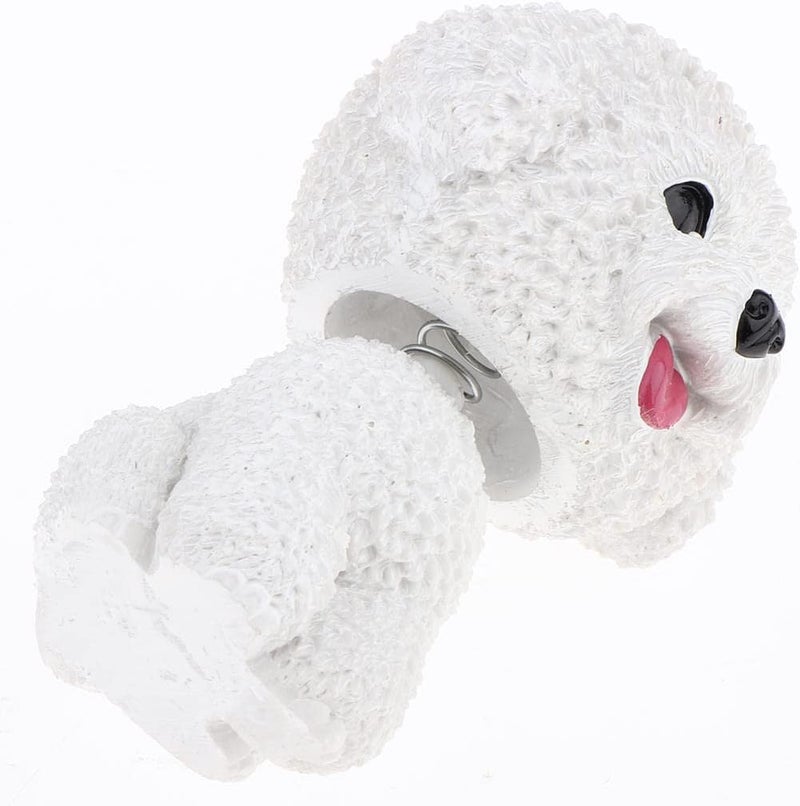 كلاراكو مجسم كلب صغير يهز رأسه مصنوع من الراتنج، مناسب لتزيين لوحة عدادات السيارات، وبيوت الدمى المصغرة، من فصيلة بيشون فريز. - Image 5