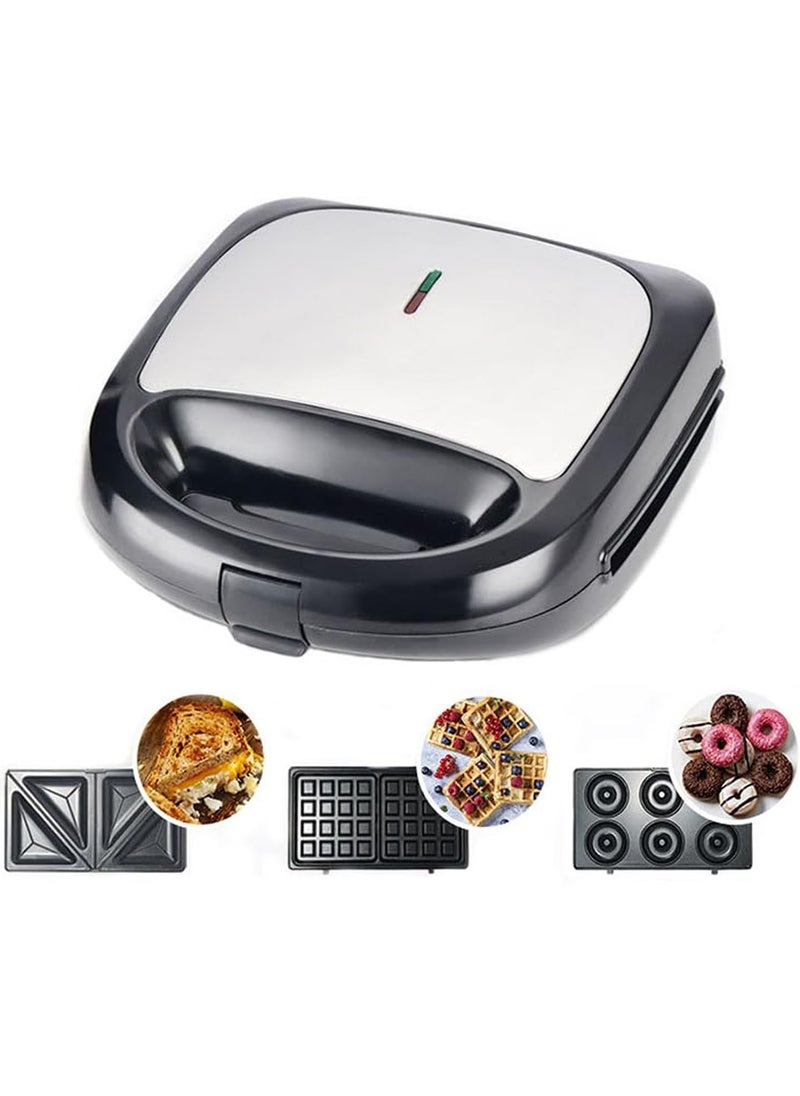 sokany - 3 in 1 Electric Donut Sandwich Baking Machine,Toaster,Waffle Iron,with Removable Non-Stick Plates,Multifunctional Panini Press Grill,Easy to Use & Clean for WaffleMaker - Image 1
