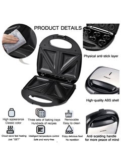 sokany 3 in 1 Electric Donut Sandwich Baking Machine,Toaster,Waffle Iron,with Removable Non-Stick Plates,Multifunctional Panini Press Grill,Easy to Use & Clean for WaffleMaker  - Image 5