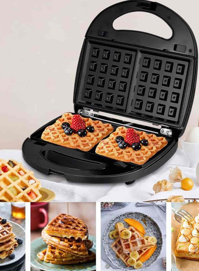 3-In-1 Electric Waffle Maker, Sandwich Toaster & Donut Maker | Non-Stick Removable Plates, Easy Clean | Multifunctional Panini Press & Grill for Breakfast.