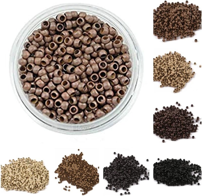 Funyn Nano Copper Micro Rings Dreadlock Beads Microlink nano micro tube ring For Tip/Ring Hair Extensions Link Hair Tools Accessories (#8 Dark Blonde)