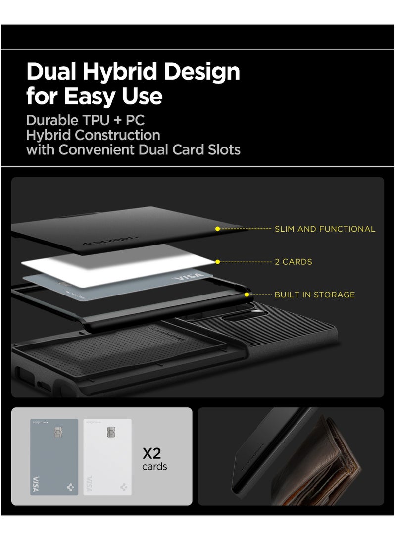 Spigen Slim Armor CS for Samsung Galaxy S25 ULTRA Case Cover (2025) with Card Holder Compartment - Black - Image 5