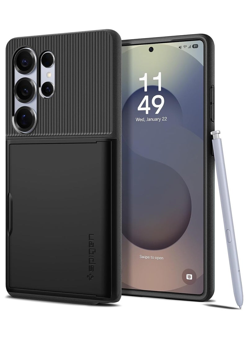 Spigen Slim Armor CS for Samsung Galaxy S25 ULTRA Case Cover (2025) with Card Holder Compartment - Black - Image 1