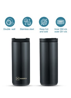 HYDROBREW Double Wall Insulated Tumbler Water Bottle, Black, 400 Ml  - Image 4
