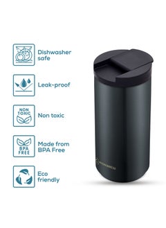 HYDROBREW Double Wall Insulated Tumbler Water Bottle, Black, 400 Ml  - Image 3