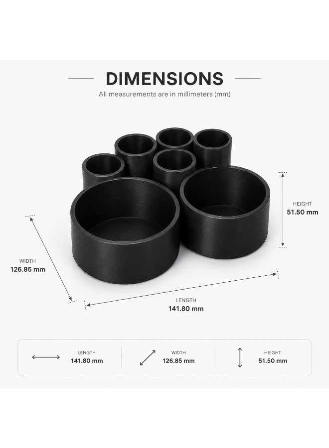 NAYATOPIA  6-Compartment Pen Holder & Desk Organizer for Office and Home, Black - Image 2