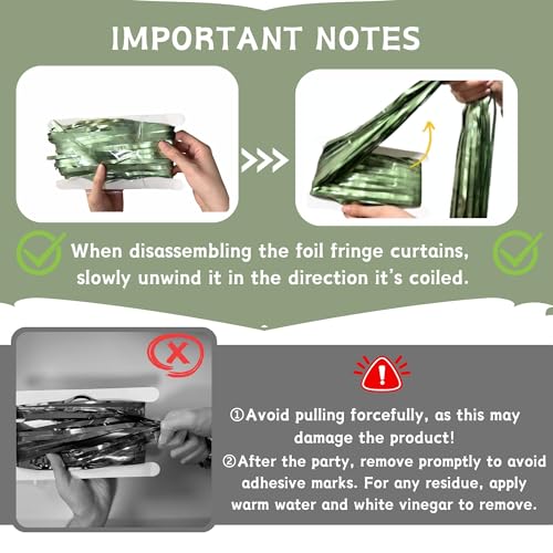 Vagilelf 2 Pack Sage Green Party Decorations, Matte Foil Fringe Curtain Backdrop for Birthday, Bachelorette & Martini Party, Photo Background for Wall Doorway Table, 6.6×3.3 ft - Image 4