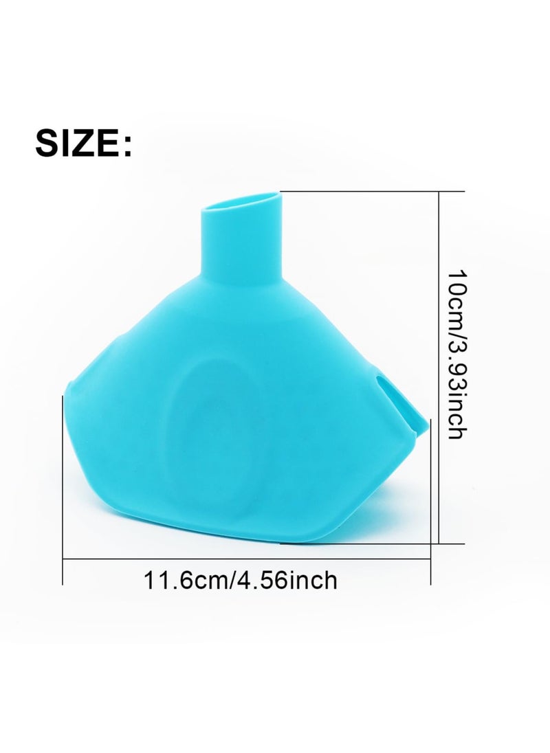 SYOSI Multifunctional Silicone Funnel Insulation Clamp,  4PCS Kitchen Funnel, Heat Insulation Clip For Anti Scalding Dishes, Fan Shaped Silicone Aperture Funnel for Easy Use (Blue)  - Image 2