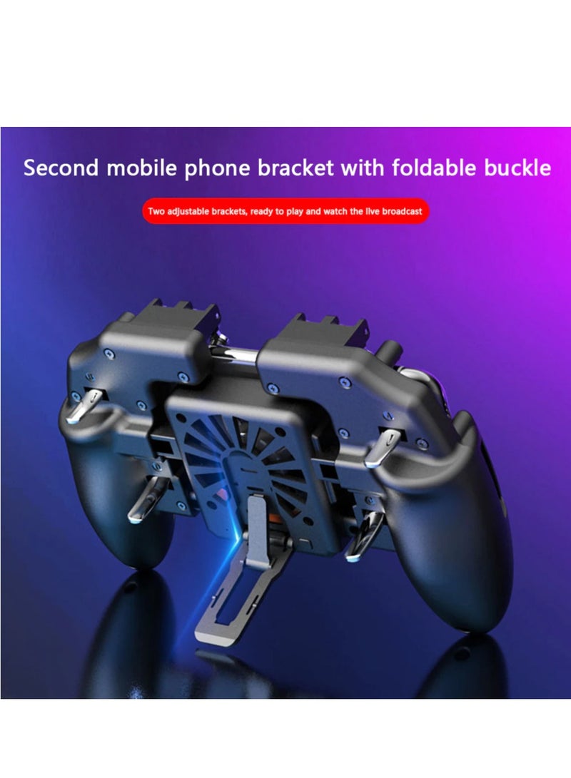 Phone Game Controller for PUBG Mobile Joystick Triggers Phone Gamepad With Cooling Fan for iOS Android Six 6 Finger Operating - Image 3