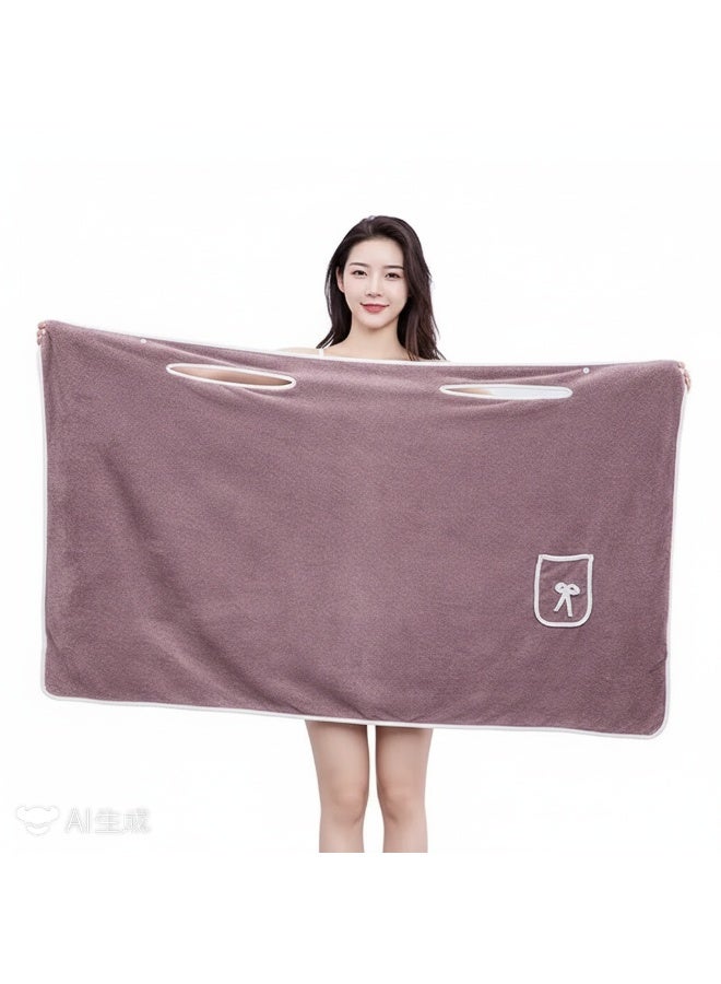 Bluejw Microfiber Beach Towel,Quick Fast Dry Super Bath Towels Absorbent Blanket,Suitable For Travel,Camping,Pool Womens Shower Spa Wrap Towel Bathrobe Set, Soft Cozy Spa Wraps with Snap Closure, Off Shoulder Bathrobe Dress - Image 4