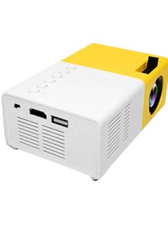 Generic Mini portable Lumens Projector With Remote Control YG300 White/Yellow  - Image 1