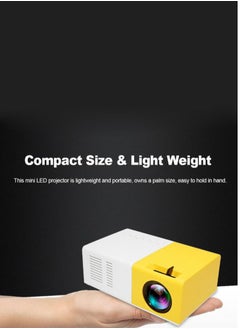 Generic Mini portable Lumens Projector With Remote Control YG300 White/Yellow  - Image 2