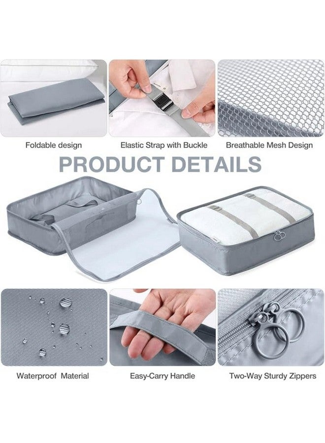 POPCUBE 10 Pcs Travel Organizer Pouch Packing Cubes for Clothes Space Savers Bags Cosmetics/Underwear/Socks/Shoes Toiletry Bag Laundry Organiser (Grey) - Image 5